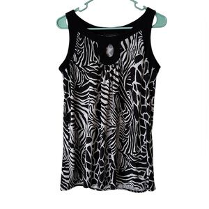 Perceptions Black and White Animal Print Blouse